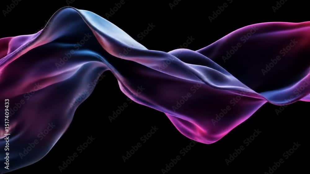 Poster abstract flowing waves animation with vibrant gradient colors on black background