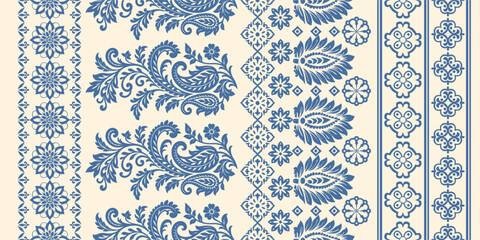 Abstract Traditional Scribble Style Hand Drawn Ikat Seamless Vector Pattern Trendy Fashion Colors Perfect for Allover Fabric Print or Wall Paper Damask Ethnic Concept Bright White Tones