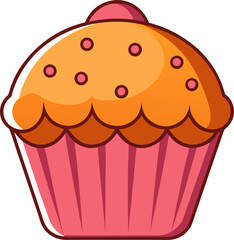 Muffin vector white background 