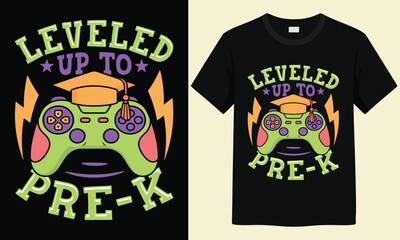 Level Up To Pre-K, Back To School, 1st Day Of Pre-K Kids Boys T-Shirt