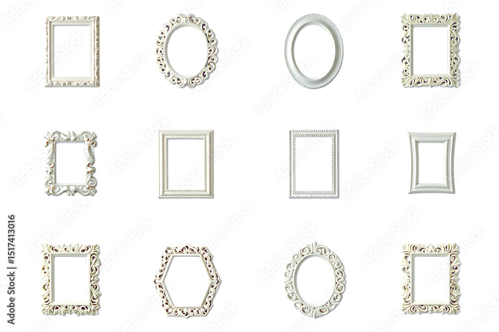 Poster elegant collection of ornate and simple picture frames perfect for design projects & digital art