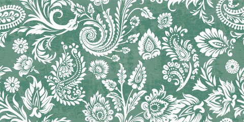 Abstract Traditional Scribble Style Hand Drawn Ikat Seamless Vector Pattern Trendy Fashion Colors Perfect for Allover Fabric Print or Wall Paper Damask Ethnic Concept Bright White Tones