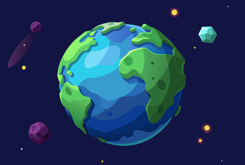 Naklejka premium Vibrant Earth in Space. A Colorful Cosmic View