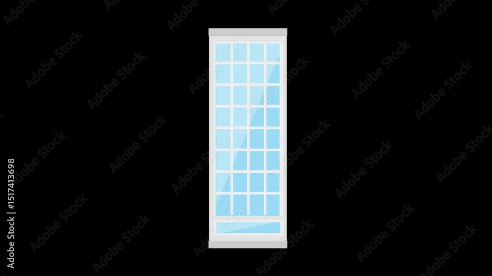 Poster minimalist window design animation for architectural visualization projects on a transparent backgro