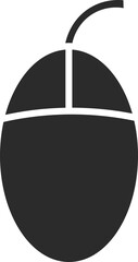 computer mouse icon in dark grey and clear background, editable vector illustration
