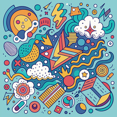 Vibrant Abstract Geometric Art. Colorful Shapes and Creative Design