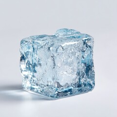 Obraz premium Close-up of a light-blue ice cube