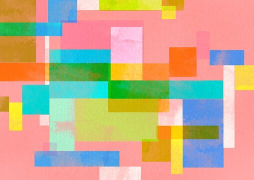 Abstract digital background with transparent squares and rectangles