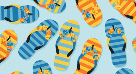 Colorful Flip-Flop Pattern: Summer Beach Vibes