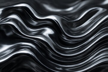Real Chrome Metallic Texture with Abstract Reflective Waves – Futuristic Material Surface