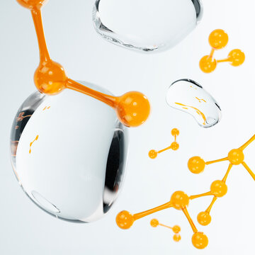 Abstract Orange and Clear Forms