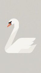 Fototapeta premium Stylized Illustration of a White Swan with Orange Beak