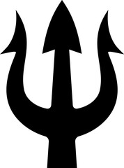 Illustration of trident. Neptune trident. Design element for logo, label, sign, emblem, poster. Vector illustration