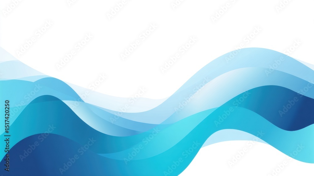 Poster abstract gradient science technology and medical. fluid blue waves create a serene and modern abstra