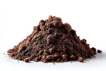 Pile of soil isolated on white
