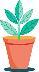 Plant pot  vector white background 