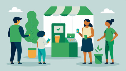 Community Event A local event where shoppers are interacting with booths dedicated to ecofriendly electronics sharing knowledge and sustainability tips.