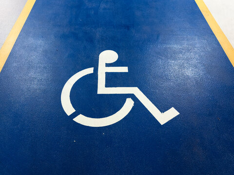 Blue Disabled Parking Sign Marking Special Parking Space
