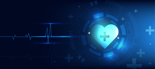health care medical abstract blue background with healthcare symbol