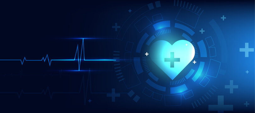 health care medical abstract blue background with healthcare symbol