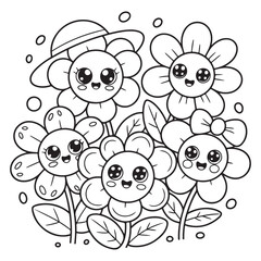 Bold & Easy Simple Flowers Coloring Pages For Kids