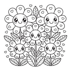 Bold & Easy Simple Flowers Coloring Pages For Kids