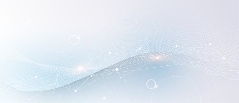 Vector network connection. Abstract mesh, molecular plexus line and cyberspace. Geometric line, dot on white background. Modern digital technology design for data, ai, science, futuristic background