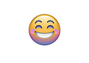 Slightly smiling emoji with subtle, content expression, colorful vector illustration, high-resolution, isolated against on PNG transparent and white background. Perfect for messaging, apps, social med