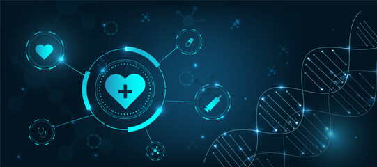 health care medical abstract blue background with healthcare symbol