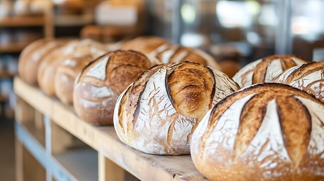 Naklejki A classic old-world bakery where handmade bread is an art of its own