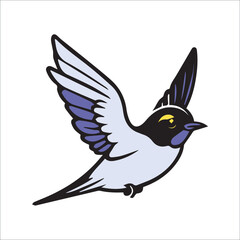 Obraz premium Bird in flight with stylized plumage design against a plain background. A stylized depiction of a bird soaring, with detailed wing and body features.