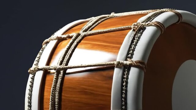 Single dhol drum showcased in moody studio with spotlight and gradient dark tones