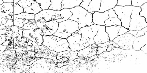 Dust or old grunge concrete building damaged grunge wall black and white texture effect white background.