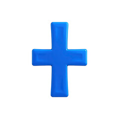 Fototapeta premium blue cross with transparent background PNG and JPEG image 