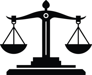 Scale Silhouette Vector, Balance Scale Icon Clipart