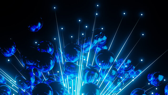 Dynamic electric explosion of particles in an abstract 3D environment