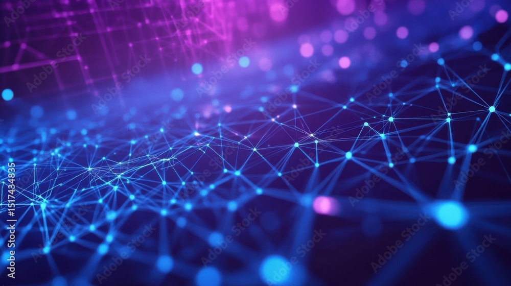 Poster abstract network of interconnected nodes in digital space