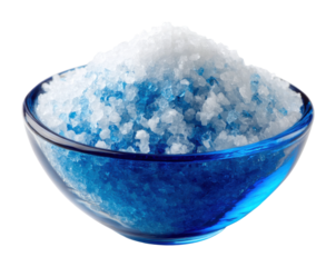 Colorful sea salt bowl kitchen table food bright light culinary isolated on transparent background