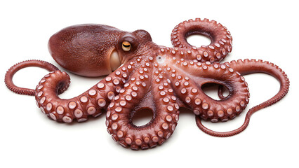 Hyper-Realistic Studio Octopus white background