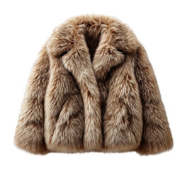 Elegant faux fur coat fashion store clothing urban boutique style inspiration isolated on transparent background
