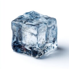 Obraz premium Single ice cube, square shape, clear