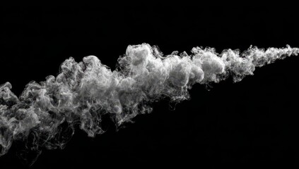 Abstract plume of light gray smoke against black