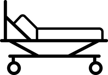Hospital bed icon, vector, flat design, animation design, simple flat icons, modern and scalable, minimalist design configurations for medical Healthcare use stretcher bed for recovery. solid style.