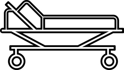 Hospital bed icon, vector, flat design, animation design, simple flat icons, modern and scalable, minimalist design configurations for medical Healthcare use stretcher bed for recovery. solid style.