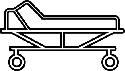 Hospital bed icon, vector, flat design, animation design, simple flat icons, modern and scalable, minimalist design configurations for medical Healthcare use stretcher bed for recovery. solid style.