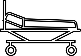 Hospital bed icon, vector, flat design, animation design, simple flat icons, modern and scalable, minimalist design configurations for medical Healthcare use stretcher bed for recovery. solid style.