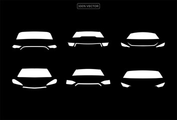 Concept supercar and regular car vehicle silhouette collection set. Vector illustration template
