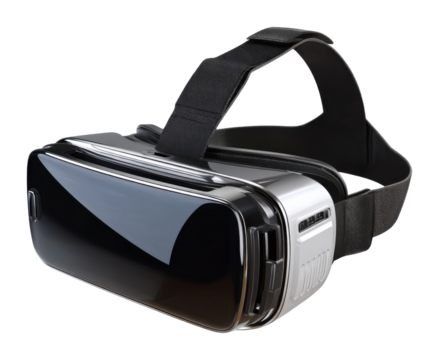 Exploring virtual reality experiences modern tech lab digital content innovative environment view isolated on transparent background