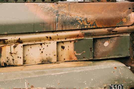 Rusting military vehicle reveals the harsh reality of conflict