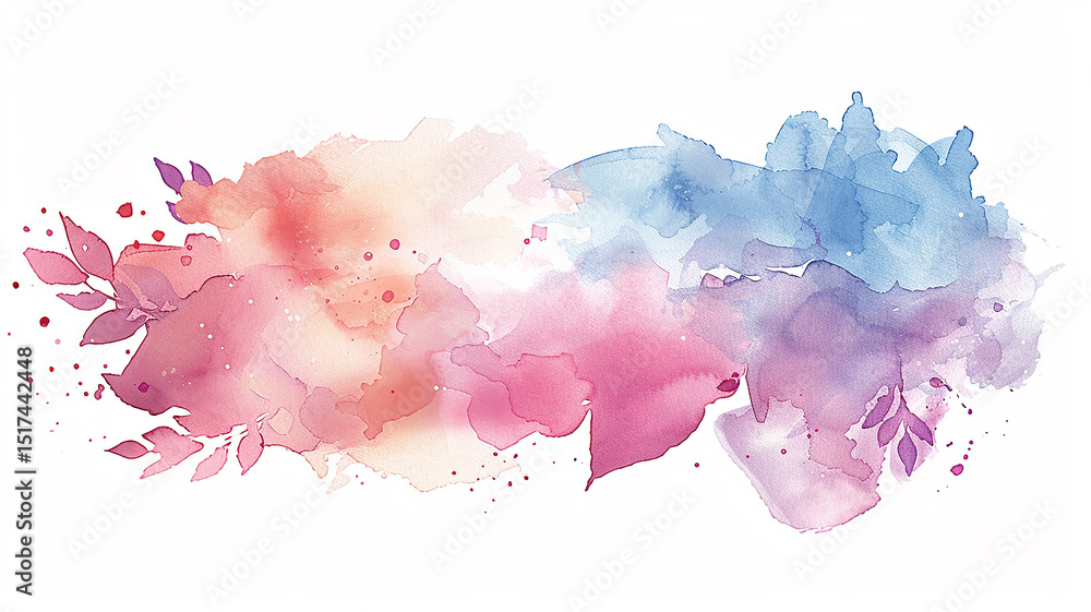 Fototapete watercolor style word cloud for text blank template on white background multicolored design